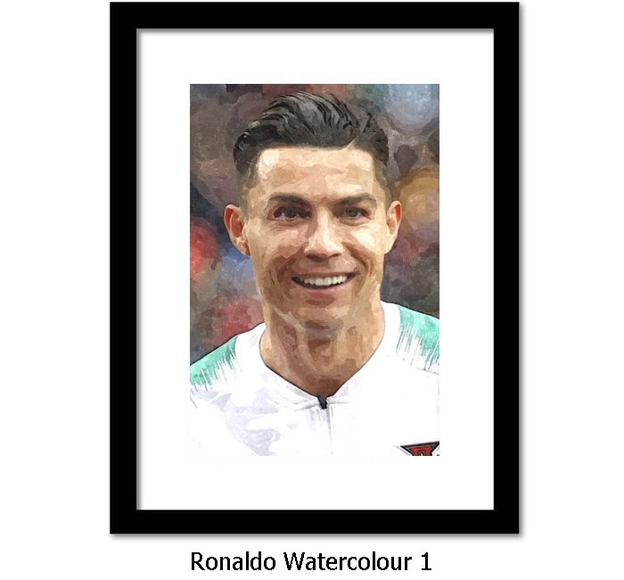 Ronaldo Watercolour Framed Print